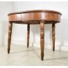 ANTICO TAVOLO PRANZO OVALE ALLUNGABILE LEGNO NOCE 1800 RONDE TABLE CASSETTI OLD