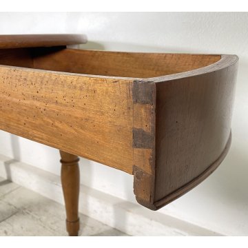 ANTICO TAVOLO PRANZO OVALE ALLUNGABILE LEGNO NOCE 1800 RONDE TABLE CASSETTI OLD