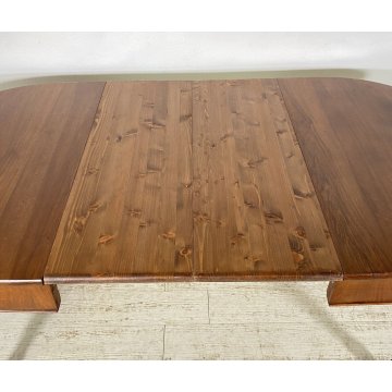 ANTICO TAVOLO PRANZO OVALE ALLUNGABILE LEGNO NOCE 1800 RONDE TABLE CASSETTI OLD