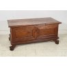 ANTICA PICCOLA CASSAPANCA LEGNO NOCE PANCA BAULE EPOCA 1800 NEOCLASSICA ROBUSTA
