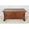 ANTICA PICCOLA CASSAPANCA LEGNO NOCE PANCA BAULE EPOCA 1800 NEOCLASSICA ROBUSTA
