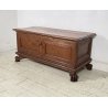 ANTICA PICCOLA CASSAPANCA LEGNO NOCE PANCA BAULE EPOCA 1800 NEOCLASSICA ROBUSTA