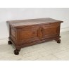 ANTICA PICCOLA CASSAPANCA LEGNO NOCE PANCA BAULE EPOCA 1800 NEOCLASSICA ROBUSTA