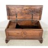 ANTICA PICCOLA CASSAPANCA LEGNO NOCE PANCA BAULE EPOCA 1800 NEOCLASSICA ROBUSTA
