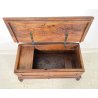 ANTICA PICCOLA CASSAPANCA LEGNO NOCE PANCA BAULE EPOCA 1800 NEOCLASSICA ROBUSTA