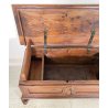 ANTICA PICCOLA CASSAPANCA LEGNO NOCE PANCA BAULE EPOCA 1800 NEOCLASSICA ROBUSTA
