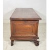 ANTICA PICCOLA CASSAPANCA LEGNO NOCE PANCA BAULE EPOCA 1800 NEOCLASSICA ROBUSTA