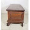 ANTICA PICCOLA CASSAPANCA LEGNO NOCE PANCA BAULE EPOCA 1800 NEOCLASSICA ROBUSTA