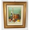 QUADRO DIPINTO OLIO TAVOLA ANTONIO NUNZIANTE NATURA MORTA CIOTTOLI RAME ANNI 80