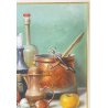 QUADRO DIPINTO OLIO TAVOLA ANTONIO NUNZIANTE NATURA MORTA CIOTTOLI RAME ANNI 80