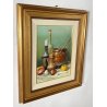 QUADRO DIPINTO OLIO TAVOLA ANTONIO NUNZIANTE NATURA MORTA CIOTTOLI RAME ANNI 80