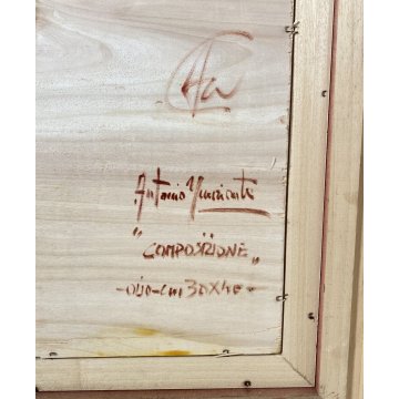 QUADRO DIPINTO OLIO TAVOLA ANTONIO NUNZIANTE NATURA MORTA CIOTTOLI RAME ANNI 80