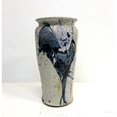 VASO VINTAGE GRES CERAMICA SMALTATA MARCHIO ATTR. DESIGN Phil Rogers POTTERY '70