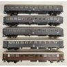 Roco ACME lotto 5pz CARROZZA PASSEGGERI FS scala H0 x locomotiva VINTAGE vagone