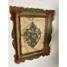 ANTICO SACRO CUORE PER GRAZIA RICEVUTA 17X12,5 ex voto ANGELO RELIQUIA CORNICE
