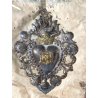 ANTICO SACRO CUORE PER GRAZIA RICEVUTA 17X12,5 ex voto ANGELO RELIQUIA CORNICE