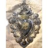 ANTICO SACRO CUORE PER GRAZIA RICEVUTA 17X12,5 ex voto ANGELO RELIQUIA CORNICE