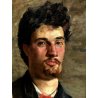 ANTICO DIPINTO OLIO Raffaello Gambogi RITRATTO ARTISTA POSTMACCHIOLO LIVORNO 900