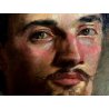 ANTICO DIPINTO OLIO Raffaello Gambogi RITRATTO ARTISTA POSTMACCHIOLO LIVORNO 900