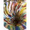 VASO V. Nason VETRO SOFFIATO MURANO ITALY STRIATO MULTICOLOR ART GLASS 19 cm/h
