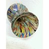 VASO V. Nason VETRO SOFFIATO MURANO ITALY STRIATO MULTICOLOR ART GLASS 19 cm/h