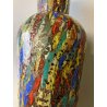 VASO V. Nason VETRO SOFFIATO MURANO ITALY STRIATO MULTICOLOR ART GLASS 19 cm/h