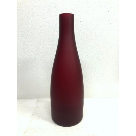 BOTTIGLIA VETRO SATINATO Murano Nason & C ROSSO RUBINO VINTAGE ø 12,5x38 cm/h
