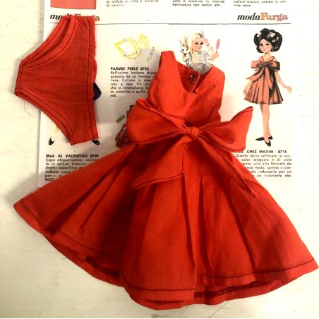 RARO ORIGINALE ABITO Furga ALTA MODA 3 ESSE S chez maxim Mod 8716 vestito rosso