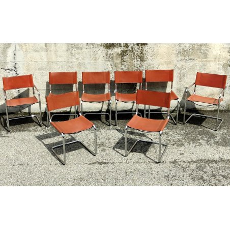 Set 8 SEDIE DESIGN modernariato ANNI 60 stile Matteo Grassi POLTRONE Mart Stamp