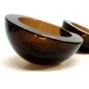 COPPIA BOWL CIOTOLA SVUOTATASCHE VETRO MURANO SEMI SFERA AMBRA Flavio Poli '60s