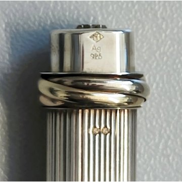 PENNA STILOGRAFICA Cartier TRINITY ARGENTO 925 vintage SILVER FOUNTAIN PEN plume