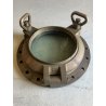 ANTICO OBLO' VINTAGE NAUTICO PIROSCAFO BRONZO ø 35 cm LUCE VETRO ø 20 cm