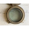 ANTICO OBLO' VINTAGE NAUTICO PIROSCAFO BRONZO ø 35 cm LUCE VETRO ø 20 cm