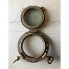 ANTICO OBLO' VINTAGE NAUTICO PIROSCAFO BRONZO ø 35 cm LUCE VETRO ø 20 cm