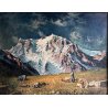GRANDE QUADRO OLIO P. Stefanoni PAESAGGIO MONTANO Il Monterosa IMPRESSIONISMO 87