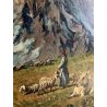 GRANDE QUADRO OLIO P. Stefanoni PAESAGGIO MONTANO Il Monterosa IMPRESSIONISMO 87