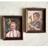 COPPIA PICCOLI QUADRI AUTO RITRATTO Carlo Zapelloni e RITRATTO MOGLIE Anna Maria