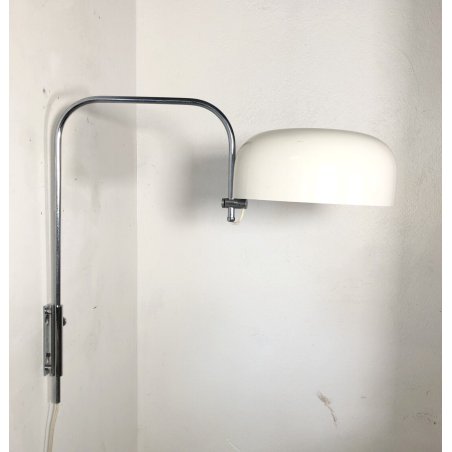 LAMPADA MURO ARCO DESIGN MADE in ITALY ACCIAIO METALLO LACCATO BIANCO ARC WALL