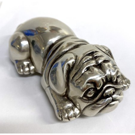 BELLISSIMA GRANDE FIBBIA per cintura BULLDOG CARLINO scultura CANE belt buckle