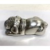 BELLISSIMA GRANDE FIBBIA per cintura BULLDOG CARLINO scultura CANE belt buckle