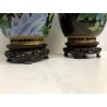 COPPIA VASI CLOISONNE MOTIVO FLOREALE FARFALLE BASE CINA MIDCENTURY ø 21x43 cm/h