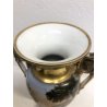 COPPIA ANTICO VASO ANFORA PORCELLANA VECCHIA PARIGI SCENA ROMANTICA '800