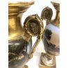 COPPIA ANTICO VASO ANFORA PORCELLANA VECCHIA PARIGI SCENA ROMANTICA '800