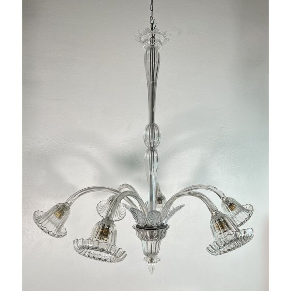LAMPADARIO VETRO MURANO CLASSICO ATTR. BAROVIER VINTAGE CHANDELIER GLASS '900