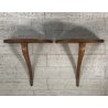 ANTICA COPPIA CONSOLLE A MURO SOSPESA COMODINO MENSOLA LEGNO ROVERE ANNI '50 MCM