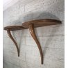 ANTICA COPPIA CONSOLLE A MURO SOSPESA COMODINO MENSOLA LEGNO ROVERE ANNI '50 MCM