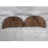 ANTICA COPPIA CONSOLLE A MURO SOSPESA COMODINO MENSOLA LEGNO ROVERE ANNI '50 MCM