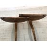 ANTICA COPPIA CONSOLLE A MURO SOSPESA COMODINO MENSOLA LEGNO ROVERE ANNI '50 MCM