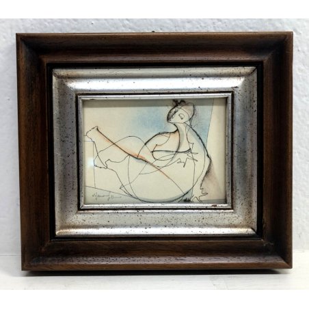 PICCOLO QUADRO Silvano Vismara CHINA ACQUERELLO RITRATTO FIGURA FEMMINILE '900