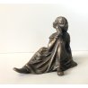 PICCOLA SCULTURA BRONZO SOGGETTO EROTICO FIGURA FEMMINILE DAMA SEDUTA EPOCA '900
